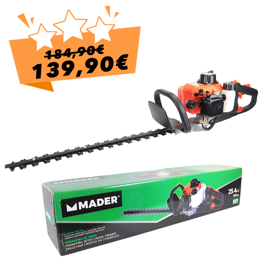 Podadora de Setos 25.4cc 550mm con Mango Giratorio - MADER