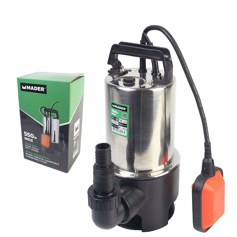 Bomba sumergible de Drenaje Eléctrica 550W de Acero Inoxidable | MADER