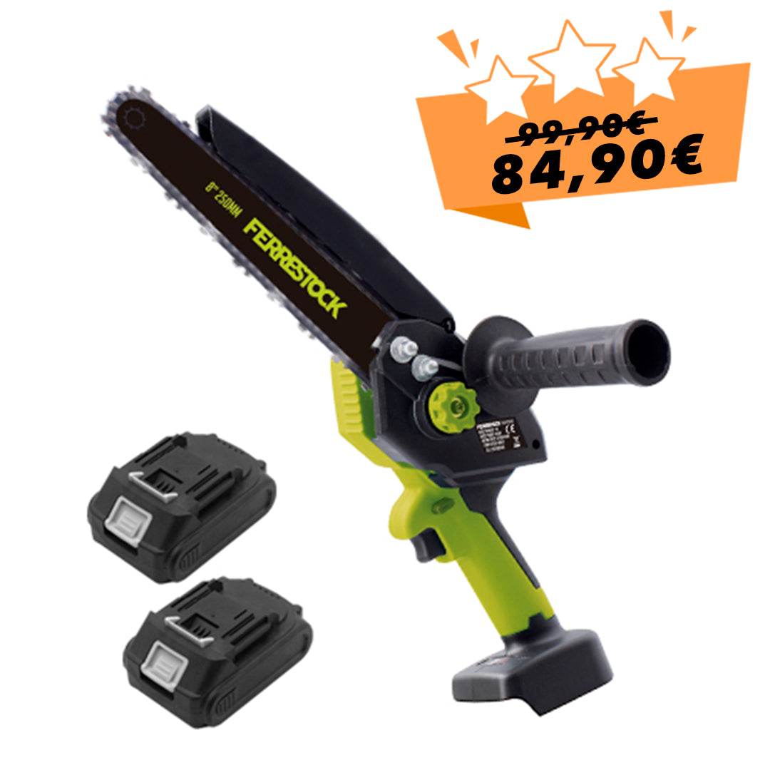 Mini Sierra de Poda 25CM Eléctrica a batería | FERRESTOCK | Con engrasador