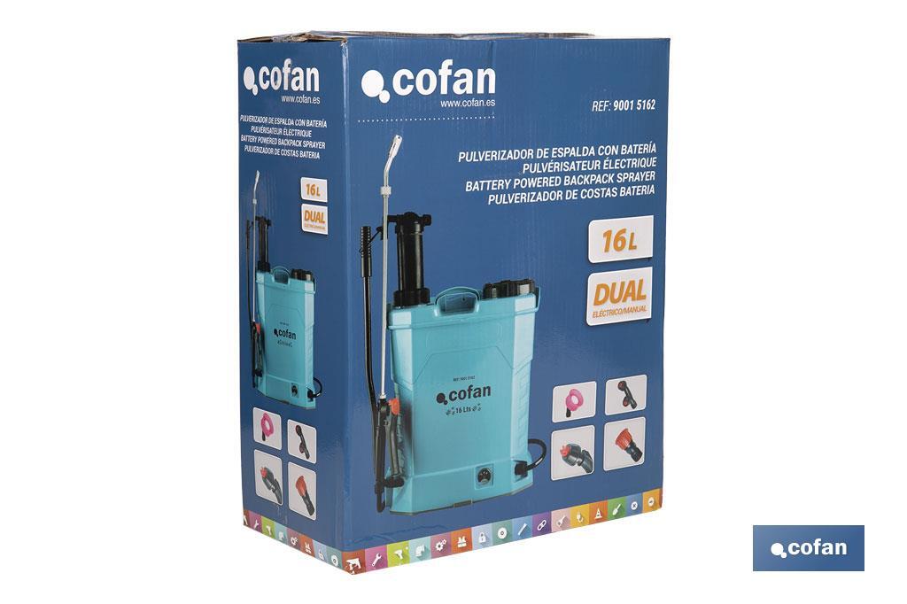 Pulverizador de Fumigar eléctrico 16L 2EN1 batería LITIO- COFAN®